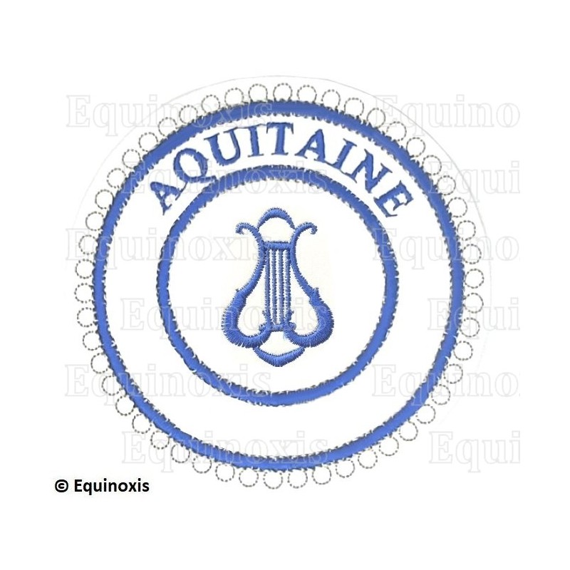 Badge / Macaron GLNF – Petite tenue provinciale – Grand Organiste – Aquitaine – Brodé machine
